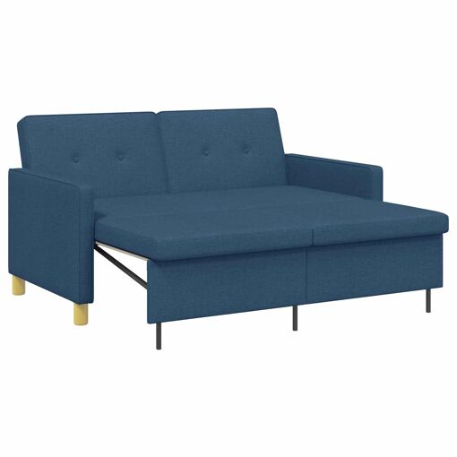 vidaXL Canapé-lit escamotable Bleu Tissu