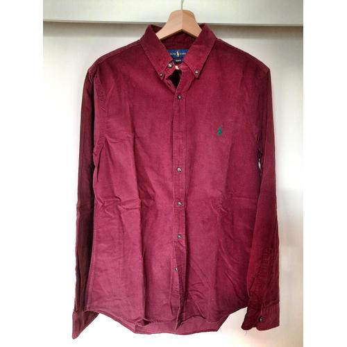 Chemise Ralph Lauren Bordeau Effect Velours Côtelé