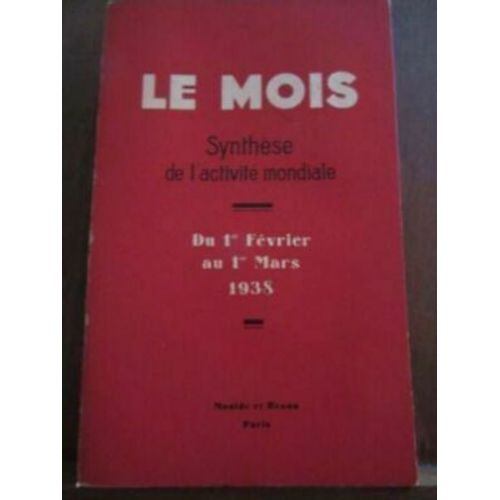 Le Mois Synthèse De L'activité Mondiale Du 1er Février Au 1er Ma