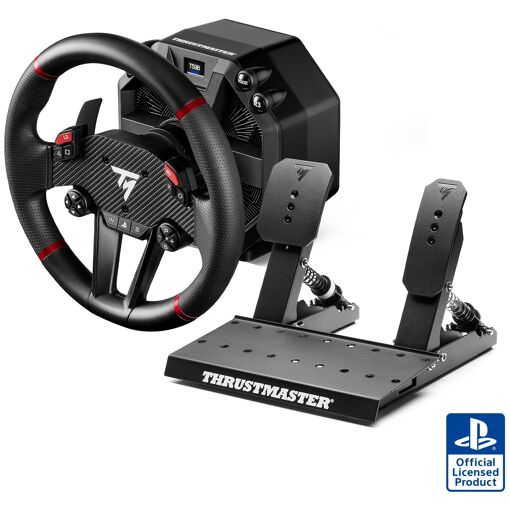 Thrustmaster T598-P Noir, Rouge USB Volant + p&eacute;dales 
