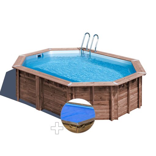 Kit piscine bois Gré Bambu 5,35 x 3,35 x 1,36