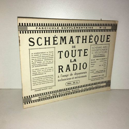 Schematheque De Toute La Radio 1945 Fascicule Supplémentaire N 12