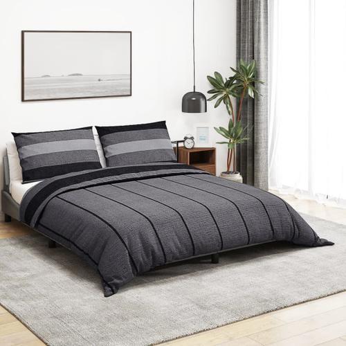 Vidaxl Ensemble De Housse De Couette Gris Foncé 140x200 Cm Coton