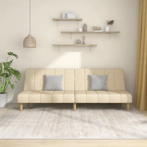 Vidaxl Canapé-Lit À 2 Places Crème Tissu