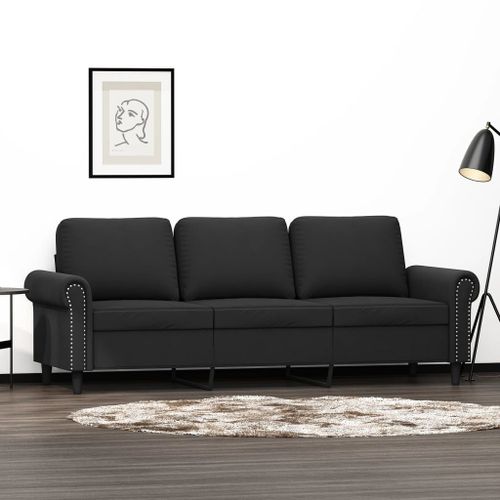Vidaxl Canapé À 3 Places Noir 180 Cm Velours