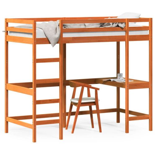 Vidaxl Lit Superposé Sans Matelas Cire Marron 100x200 Cm Pin Massif