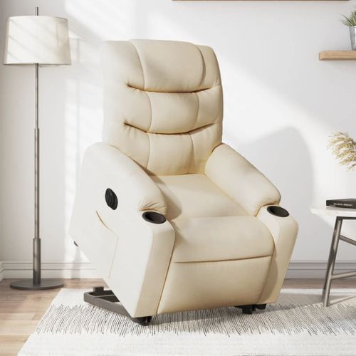Vidaxl Fauteuil Inclinable Électrique Crème Tissu