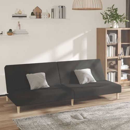 Vidaxl Canapé-Lit À 2 Places Noir Tissu