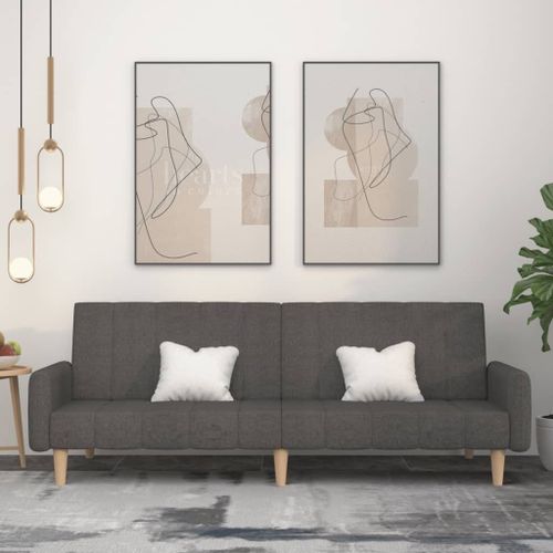 Vidaxl Canapé-Lit À 2 Places Gris Foncé Tissu