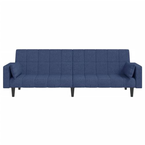 Vidaxl Canapé-Lit À 2 Places Avec Deux Oreillers Bleu Tissu