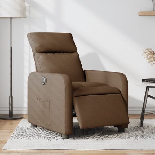 Vidaxl Fauteuil Inclinable Électrique Marron Tissu