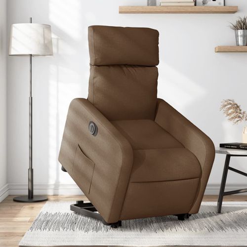 Vidaxl Fauteuil Inclinable Électrique Marron Tissu