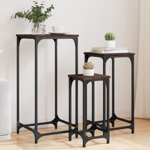 Vidaxl Tables D’Appoint Gigognes 3 Pcs Chêne Marron Bois D'ingénierie