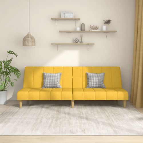 Vidaxl Canapé-Lit À 2 Places Jaune Tissu