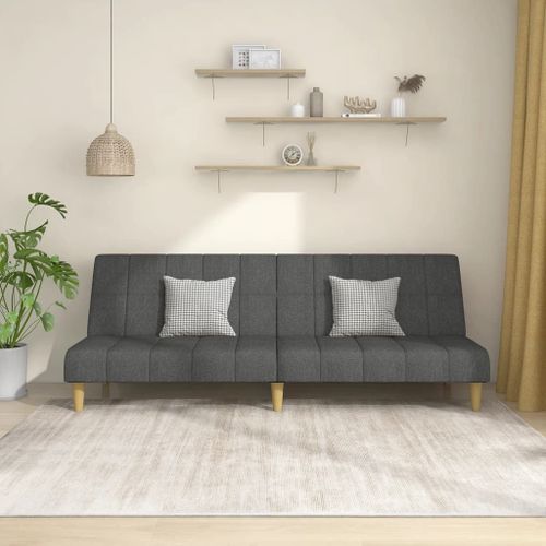 Vidaxl Canapé-Lit À 2 Places Gris Foncé Tissu