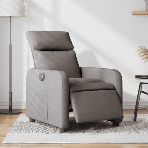 Vidaxl Fauteuil Inclinable Électrique Taupe Tissu