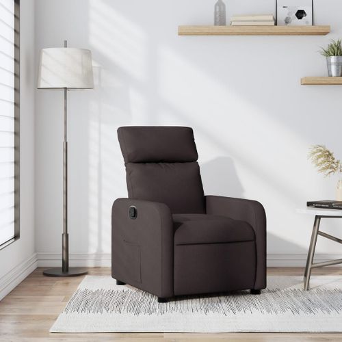Vidaxl Fauteuil Inclinable Marron Foncé Tissu
