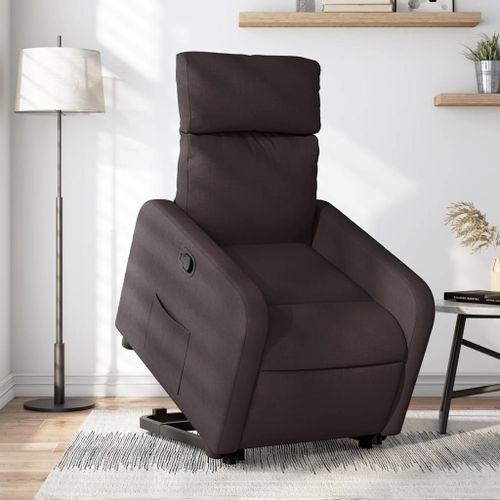 Vidaxl Fauteuil Inclinable Marron Foncé Tissu