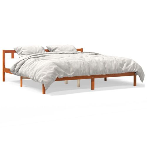 Vidaxl Cadre De Lit Sans Matelas Cire Marron 180x200cm Bois Pin Massif