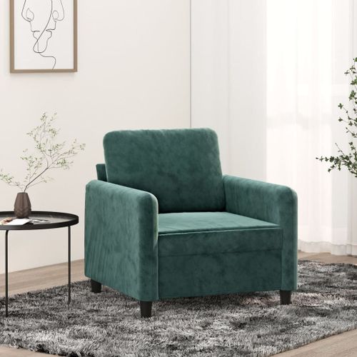 Vidaxl Fauteuil Vert Foncé 60 Cm Velours