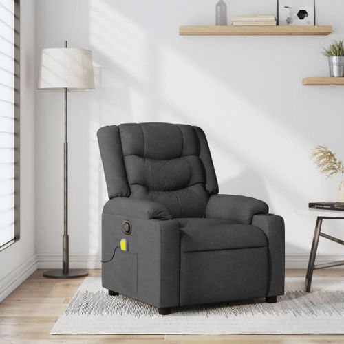 Vidaxl Fauteuil De Massage Inclinable Gris Foncé Tissu