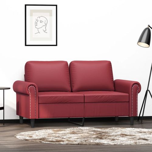 Vidaxl Canapé À 2 Places Rouge Bordeaux 120 Cm Similicuir
