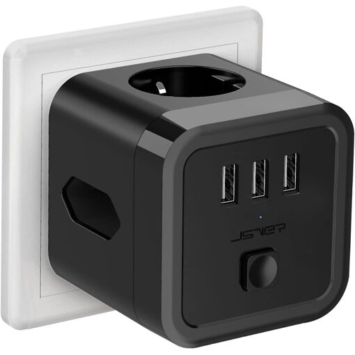 KALANKA-Prise USB Multiple,Cube Multiprise Murale USB 3 Prises (1 S...