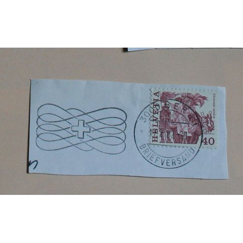 Timbre Suisse Sur Coin D'enveloppe (Avec Flamme)