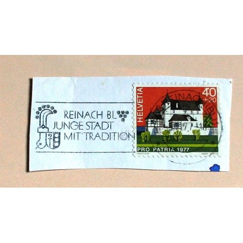 Timbre Suisse Sur Coin D'enveloppe (Avec Flamme)