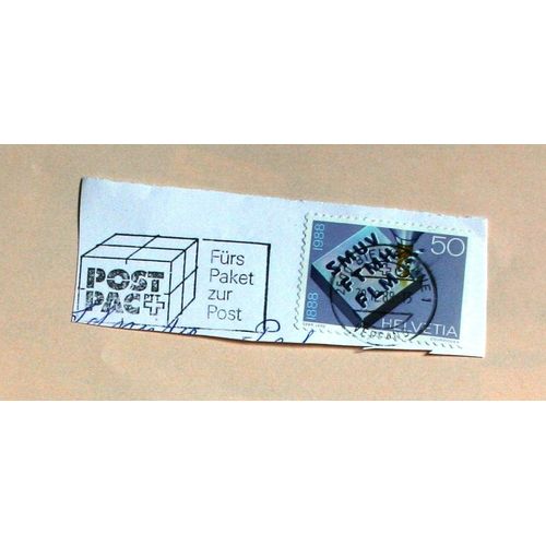 Timbre Suisse Sur Coin D'enveloppe (Avec Flamme)