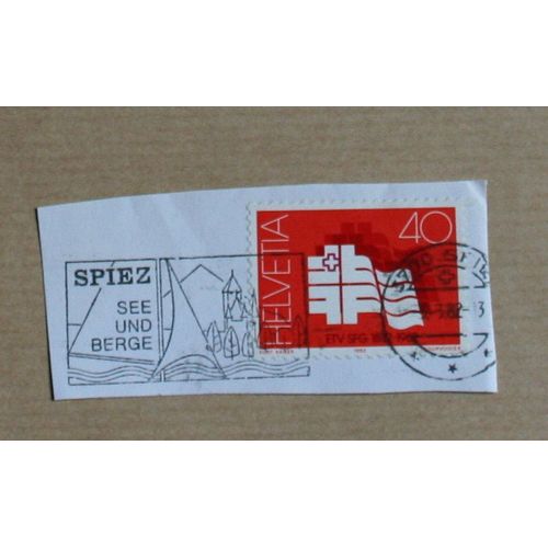 Timbre Suisse Sur Coin D'enveloppe (Avec Flamme)