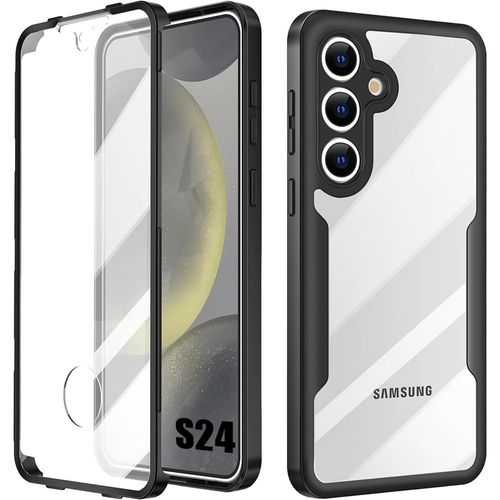 Coque Pour Samsung Galaxy S24, Protection Intégrale Avant Et Arrière Double Face Noir - E.F.Connection