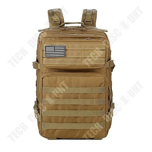 TD® Sac à dos d'alpinisme extérieur Sac à dos militaire tactique multifonctionnel Sac à bandoulière en polyester de grande capacité