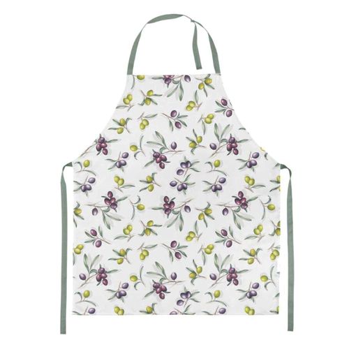 Tablier Adulte À Nouer En Coton Blanc Olives