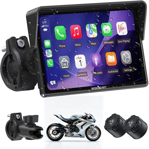W522tpms Écran Moto Carplay Sans Fil 5 Pouces Avec Android Auto, Gp...