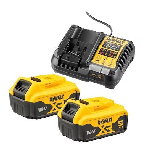 Pack 2 batteries DEWALT XR 18V 4Ah Li-Ion + chargeur - DCB1104M2-QW