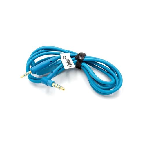 vhbw Câble AUX Écouteurs, micro, bouton de prise d'appel, bleu compatible avec Bose QuietComfort QC35 II