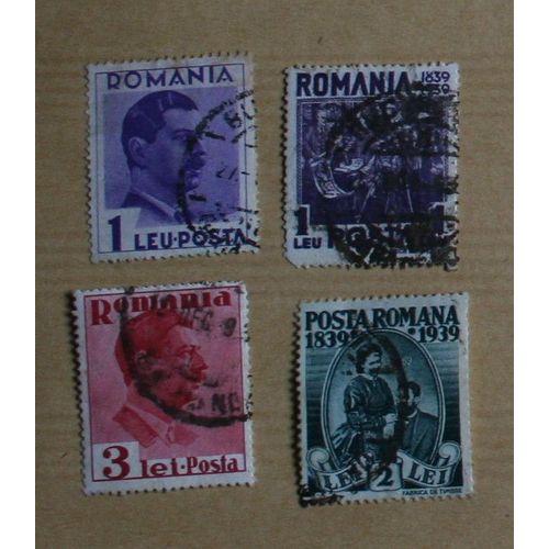 Lot De 4  Timbres De Roumanie