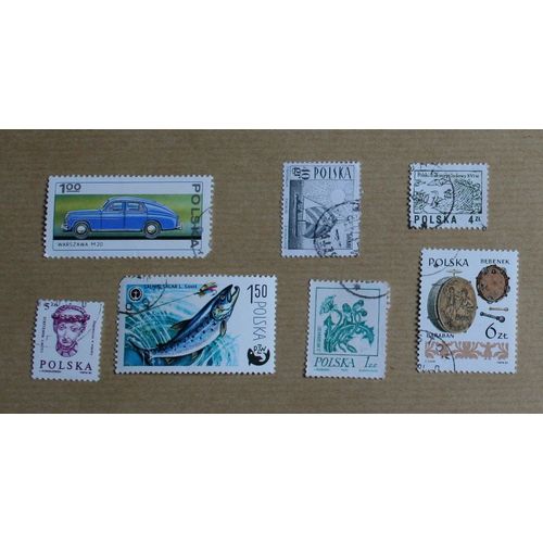 7 Timbres Oblitérés : Pologne