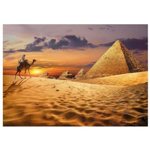 Puzzle 1000 Pieces Chameau Au Coucher Du Soleil Dans Le Desert - Collection Adultes Paysage - Set Puzzle Passion Et Carte Animaux