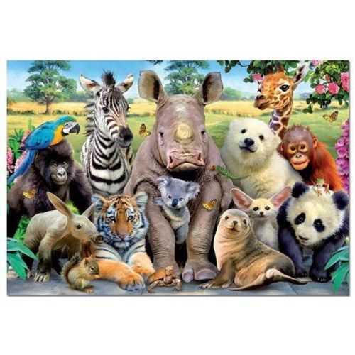 Puzzle 1000 Pieces Photo Selfie Droles D'animaux Sauvages - Qualite Superieure - Adulte - Set Puzzle Classique + Carte Tigres