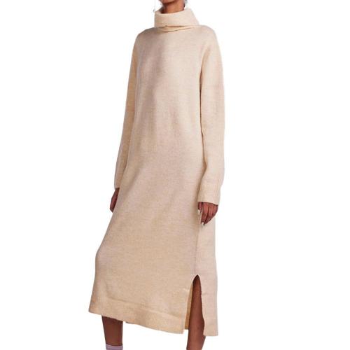 Robe Pull Beige Femme Pieces Rollneck Knit