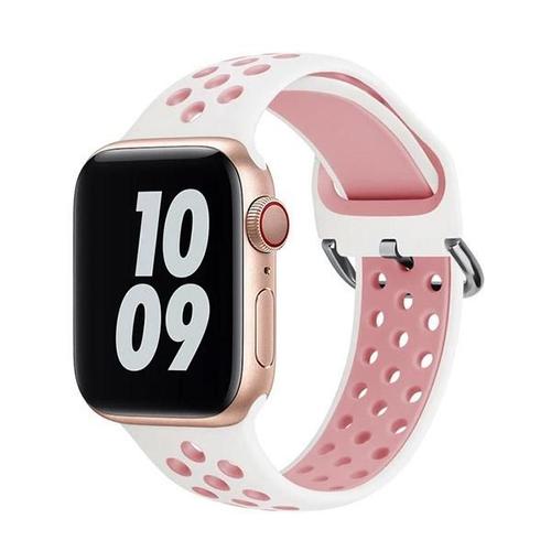 Bracelet Sportystyle Phonecare Pour Apple Watch Series 5 - 38mm - Blanc / Rose