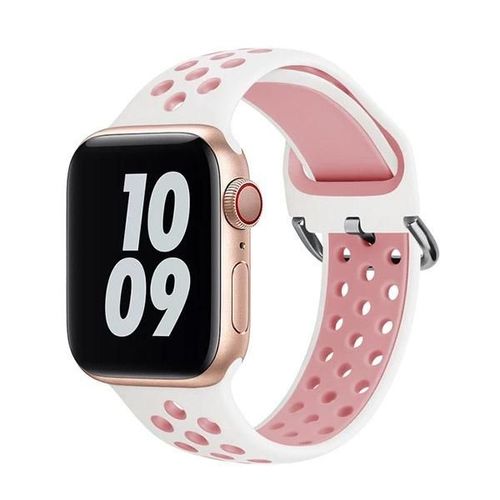 Bracelet Sportystyle Phonecare Pour Apple Watch Series 7 - 38mm - Blanc / Rose