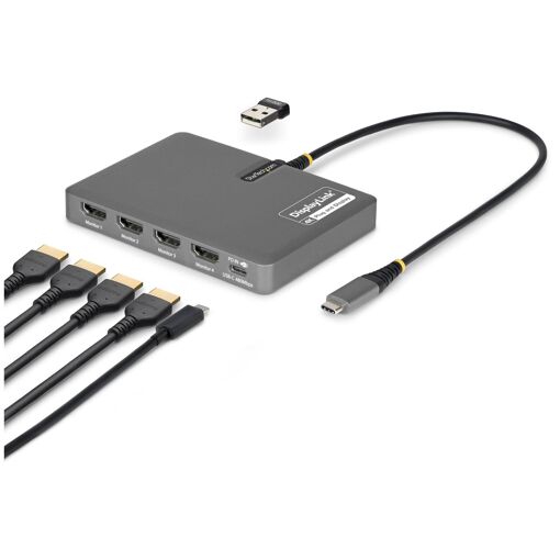 StarTech.com QUAD-USB-HDMI-ADAPT station daccueil Avec fil U