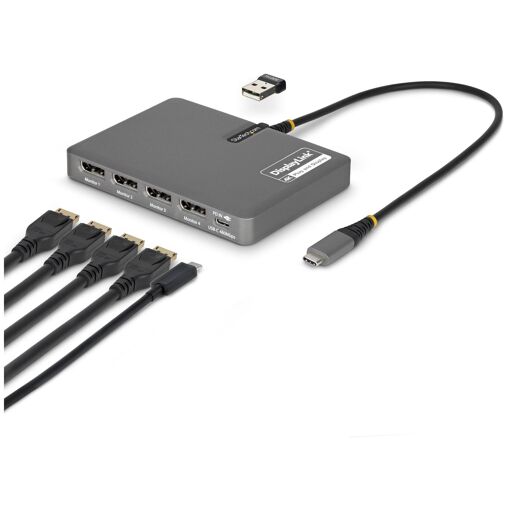 StarTech.com QUAD-USB-DP-ADAPT station daccueil Avec fil USB