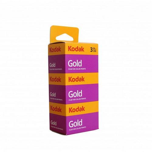 KODAK Pack 3 x Pellicule Kodak Gold Couleur 200 ISO - Format 135 - 35 mm- 36 poses