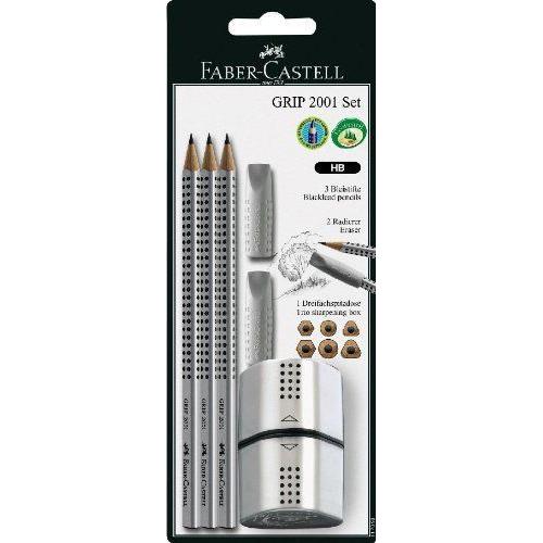 Crayons Graphite - Hb - Dessin - Esquisse - Inclus 2 Gommes + Taille-Crayons - Faber-Castell