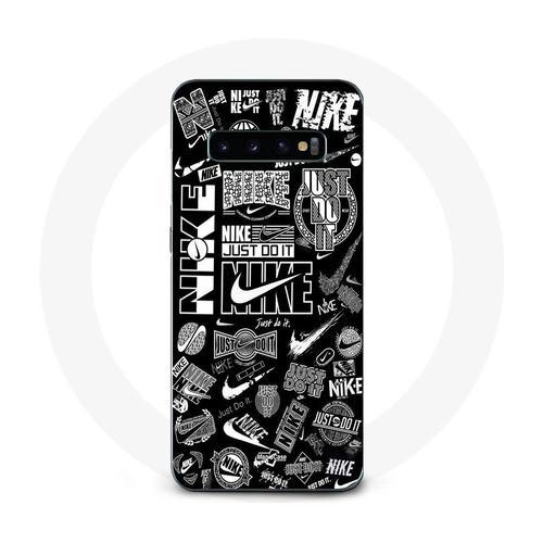 Coque Samsung Galaxy S10 Plus Nike Air Logo Graffiti Noir Et Blanc
