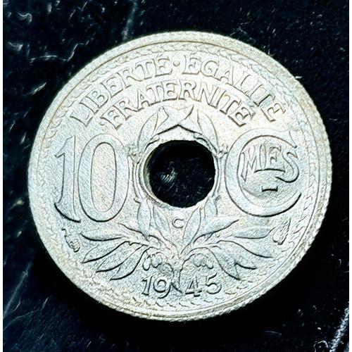 10 Centimes De Franc 1945 C Petit Module Fautée.